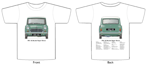 Austin Super Seven 1961-62 T-shirt Front & Back